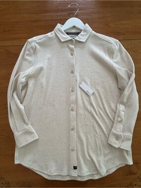 johnnie-O Women’s Cream Button-Down Knit Shirt size small Women’s